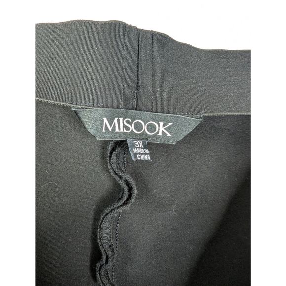 Misook Black Stretch High Rise Straight Leg Pull-On Pants - Picture 6 of 6